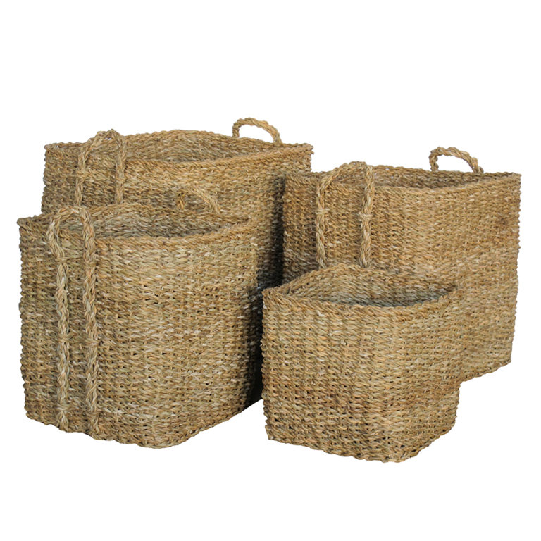Squared Seagrass Baskets Inner Gardens