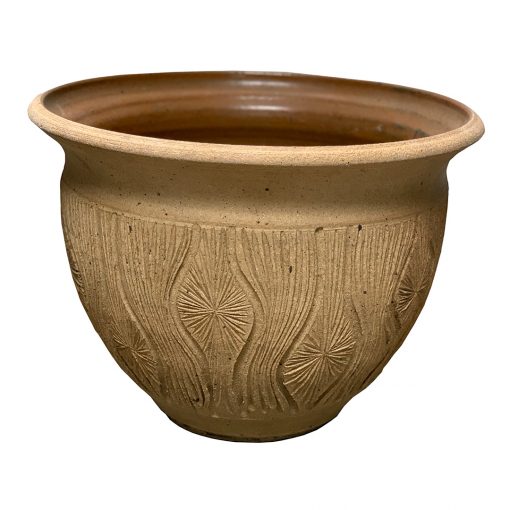 David Cressey & Robert Maxwell pottery, teardrop vintage planter with sunburst design