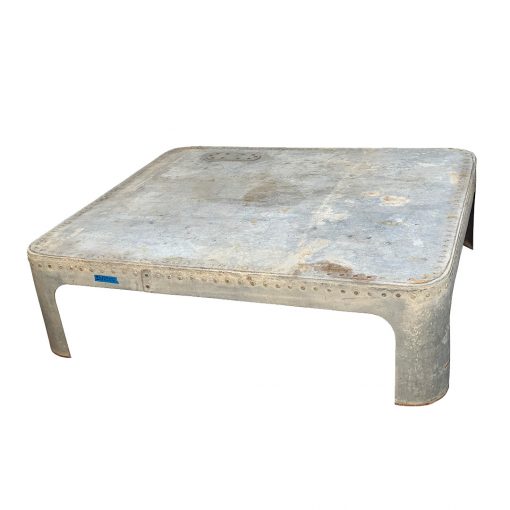 Antique industrial coffee table made of galvanized metal