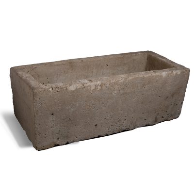 Large rectangular trough planter for outdoor, made of antique limestone