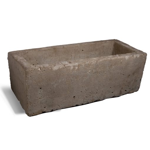 Large rectangular trough planter for outdoor, made of antique limestone