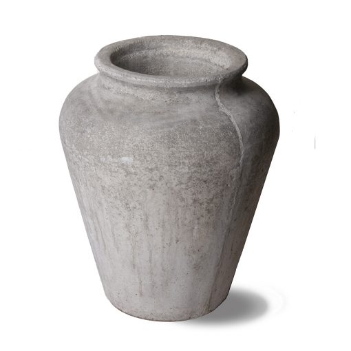 Vintage cast stone planter jar in grey tones, made in mid century France