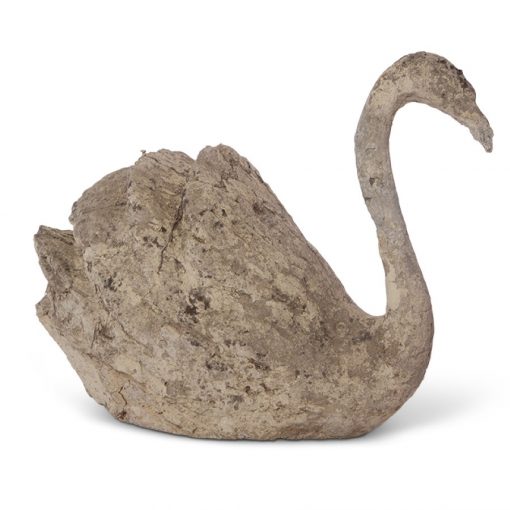 Cement garden statue of a swan