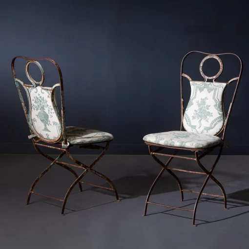 Two vintage French dining chairs at Inner Gardens