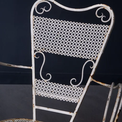 Rear of vintage French metal armchair