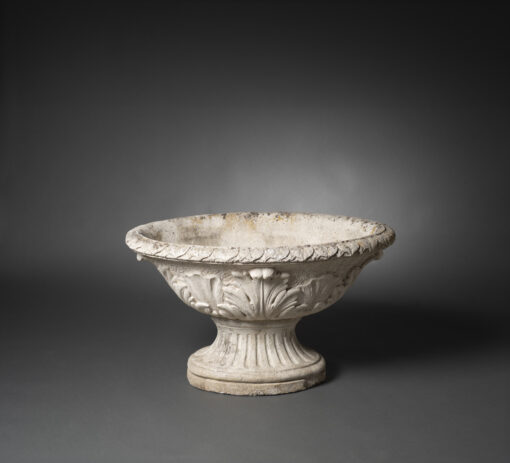 Antique French Footed Oval Planter with Acanthus Detail