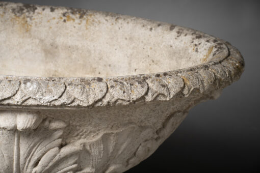 Antique French Footed Oval Planter with Acanthus Detail - Image 2