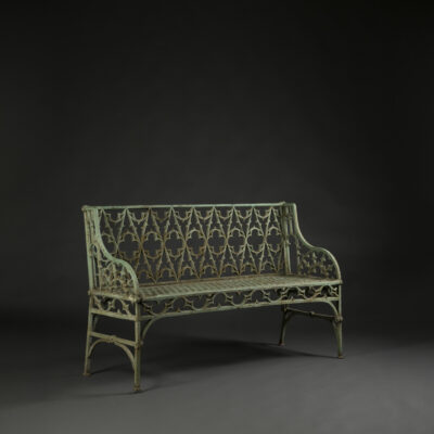 French Gothic Revival Cast Iron Garden Bench