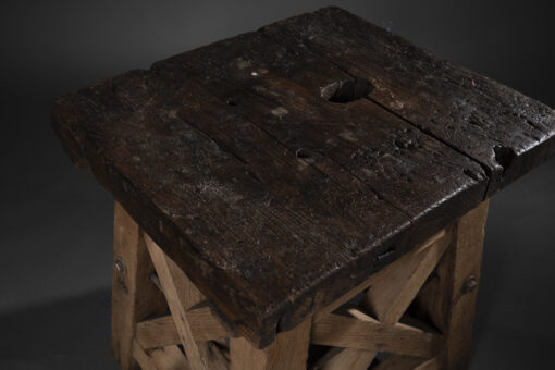 Blue Stone Top Artisanal Pedestal Table - Image 2