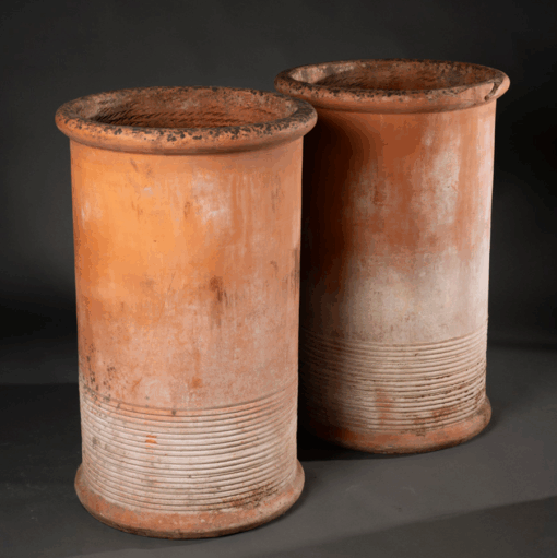 Antique Italian Terra Cotta Cylindrical Planter