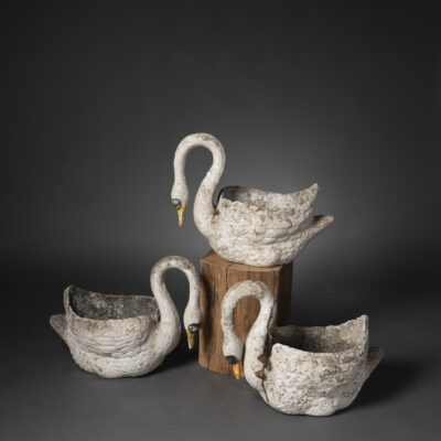 French Cast Concrete Swans