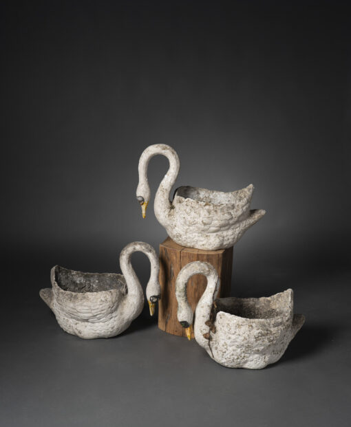 French Cast Concrete Swans