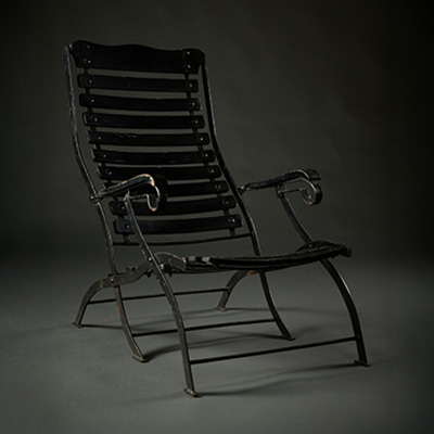 French Cast Iron Lounge Chairs